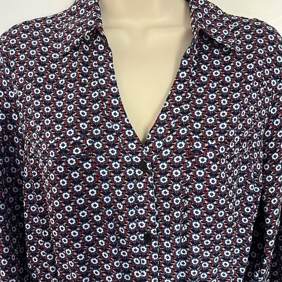 Express Belted Jumpsuit Blue Red and White Floral SZ M - Picture 2 of 11